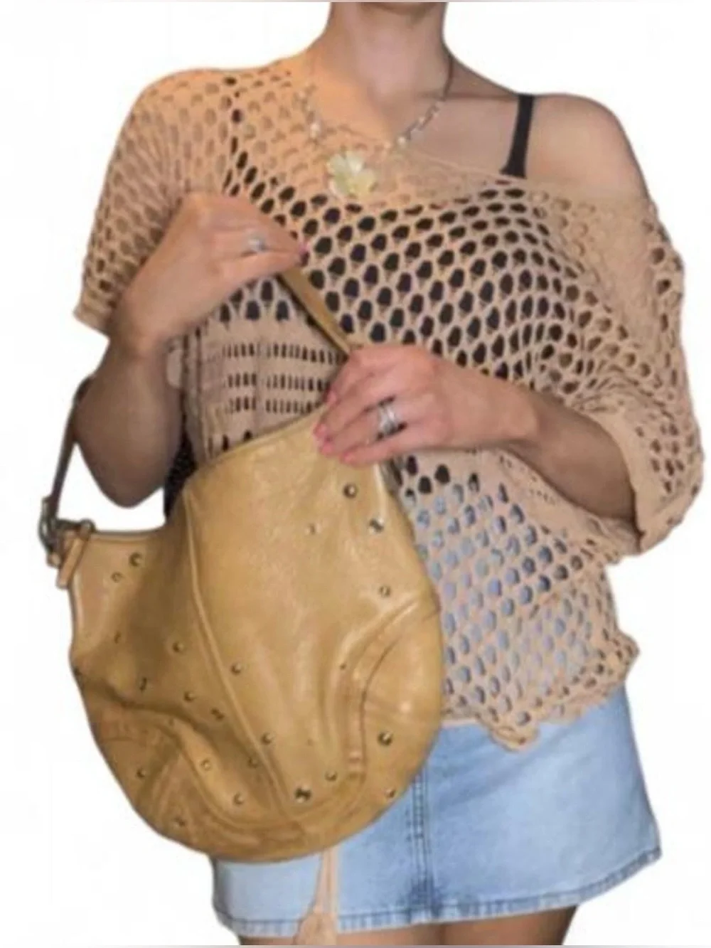 Coach studded grommet large hobo slouchy bag